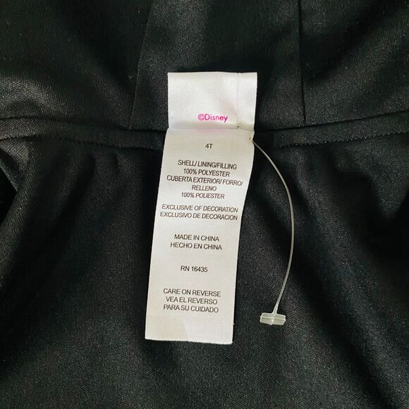 DISNEY Jacket Girls 4T Black Hooded Lightweight‎ Zip Up Red Bow Minnie Mouse - Picture 7 of 7